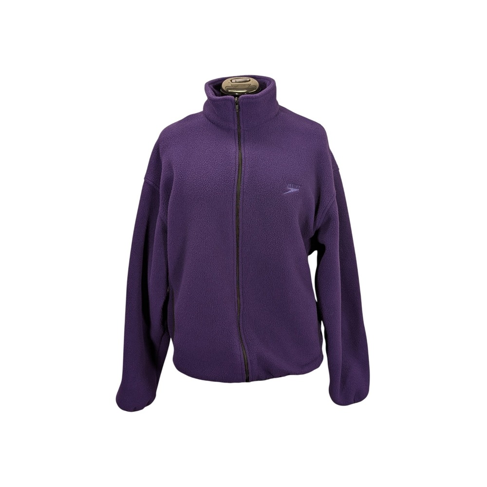 Vintage Speedo Purple Fleece‎ Jacket Mens Small Full Zip Athletic Outdoor